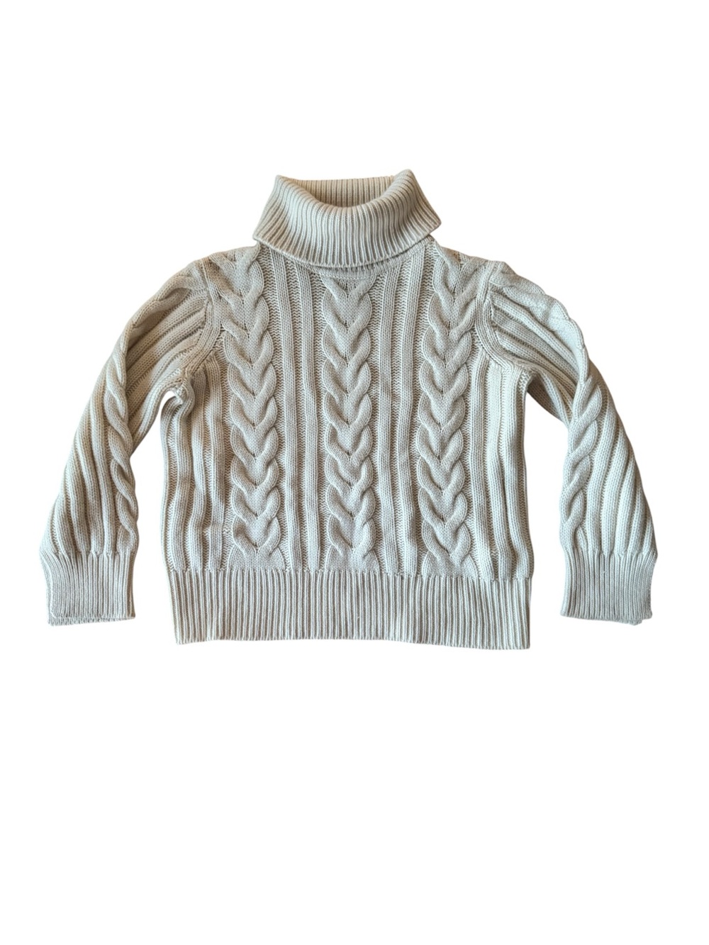 Banana Republic Cashmere Merino Wool Blend Cable Knit Chunky Sweater Fisherman